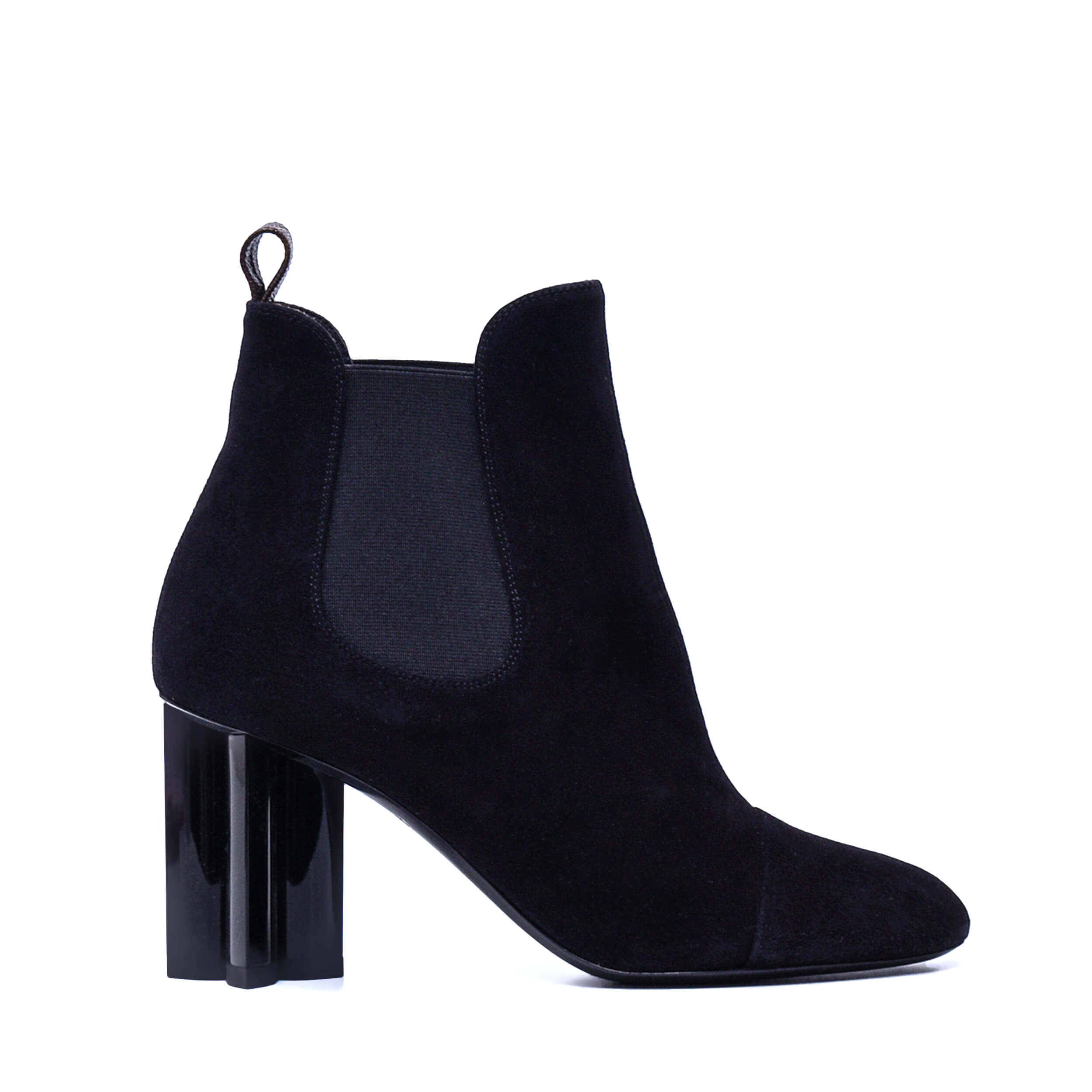 Louis Vuitton - Black Suede Uniform Ankle Boots / 38